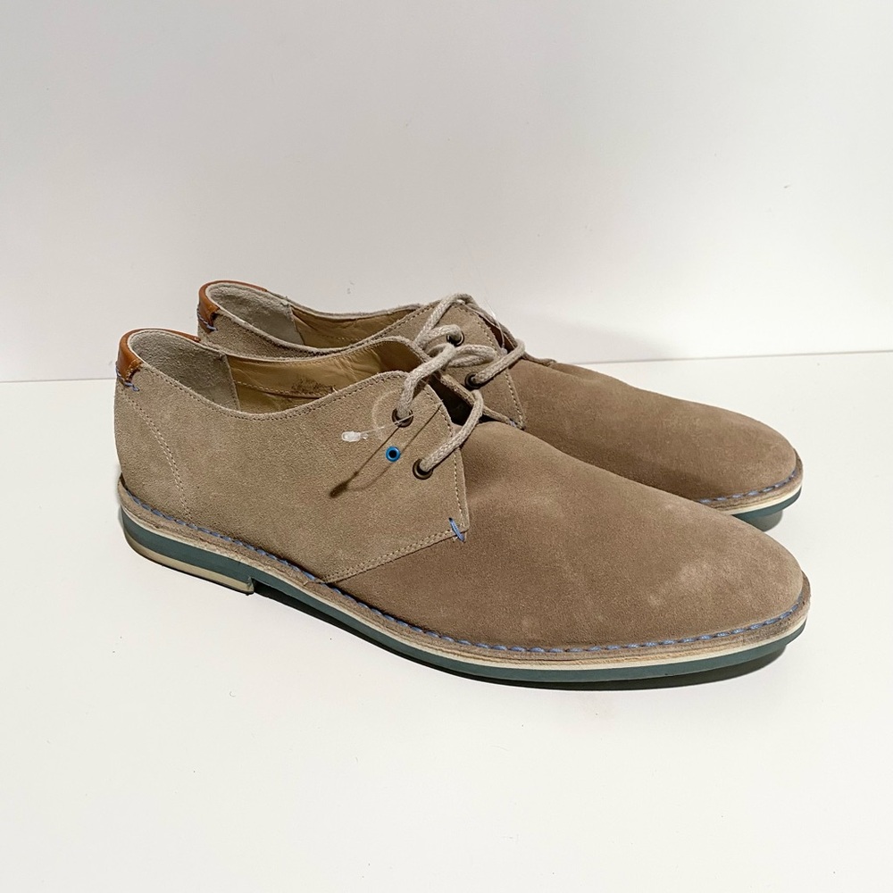 Men's Ted‎ Baker Chock Cream Tan Suede Lace-Up Shoes Dress Casual 11